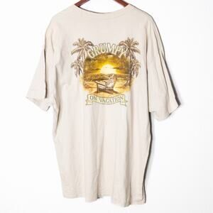 Disney Grumpy On Vacation Tee Tan Graphic Size 2XL Retro Merch T-Shirt